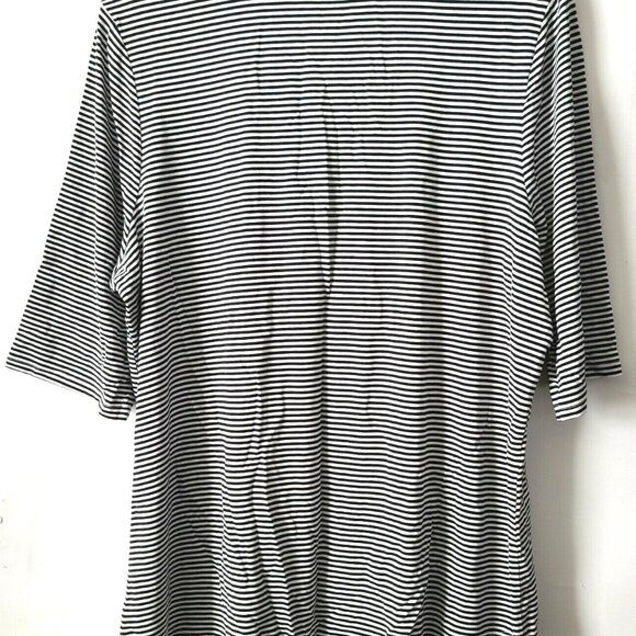 Nordstrom Signature Striped SS Jersey Top XXL Stretch Navy White Scoop Neck NWT - Picture 3 of 4